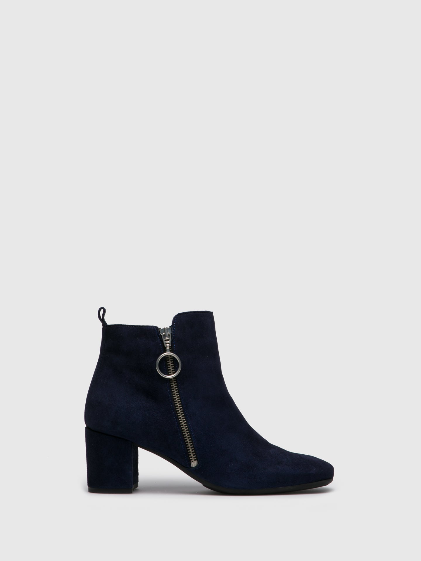 Foreva Navy Zip Up Ankle Boots